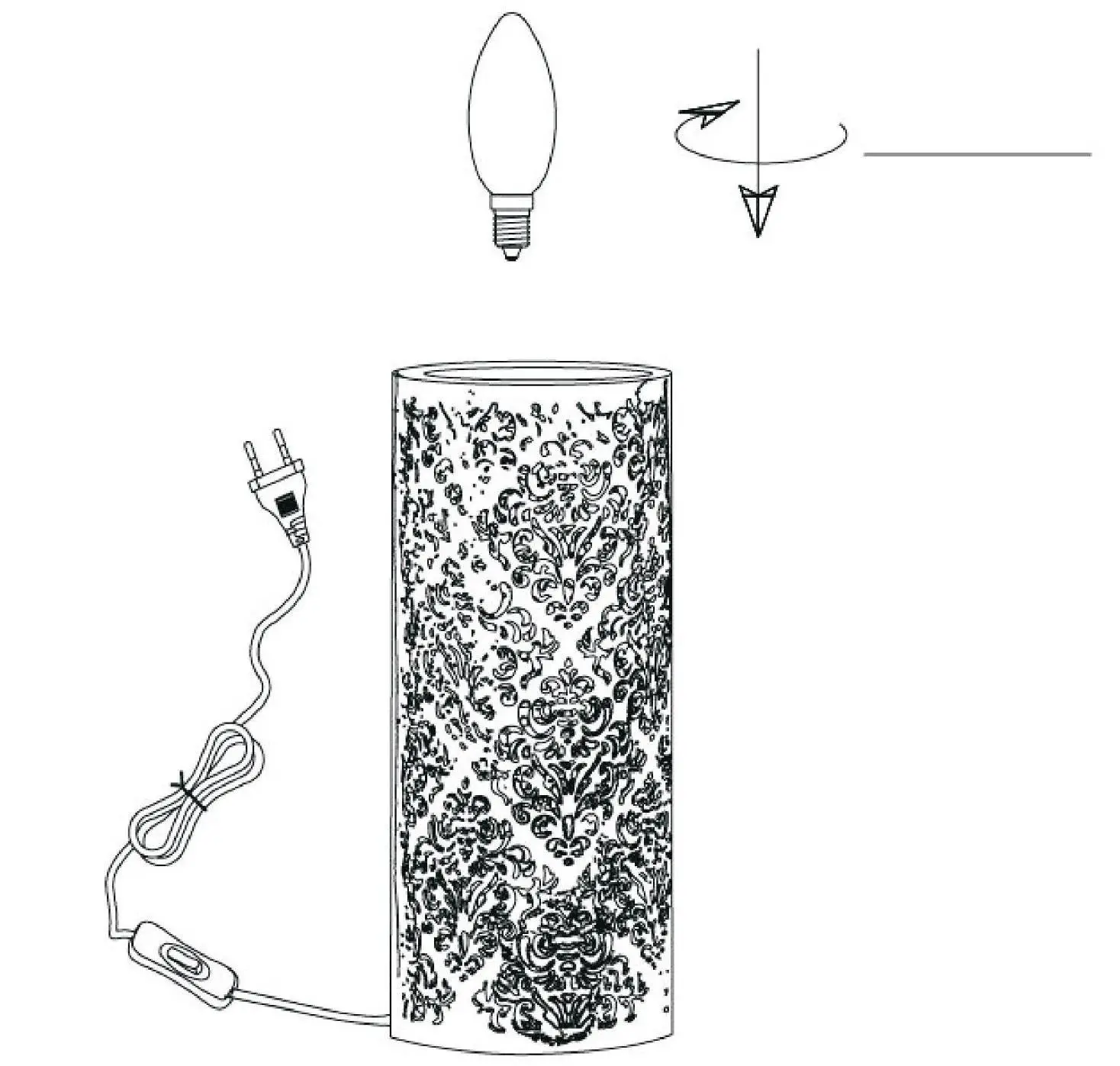 LUCIDE 13511 Kant Table Lamp - INSTALLATION DRAWING SPECIFICATIONS