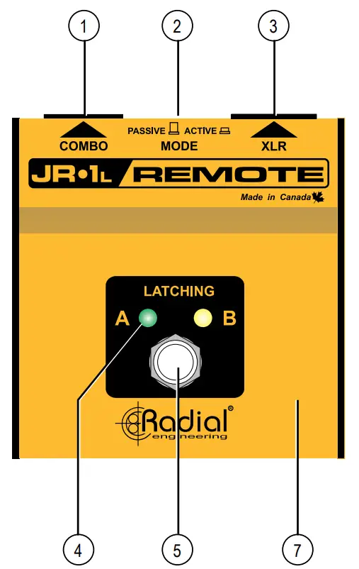 Radial JR-1 LATCHING Single Action Footswitch - fig1