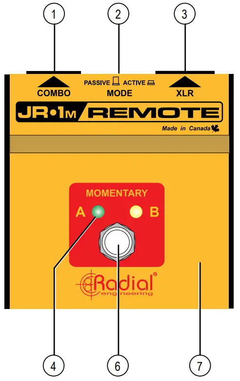 Radial JR-1 LATCHING Single Action Footswitch - fig2