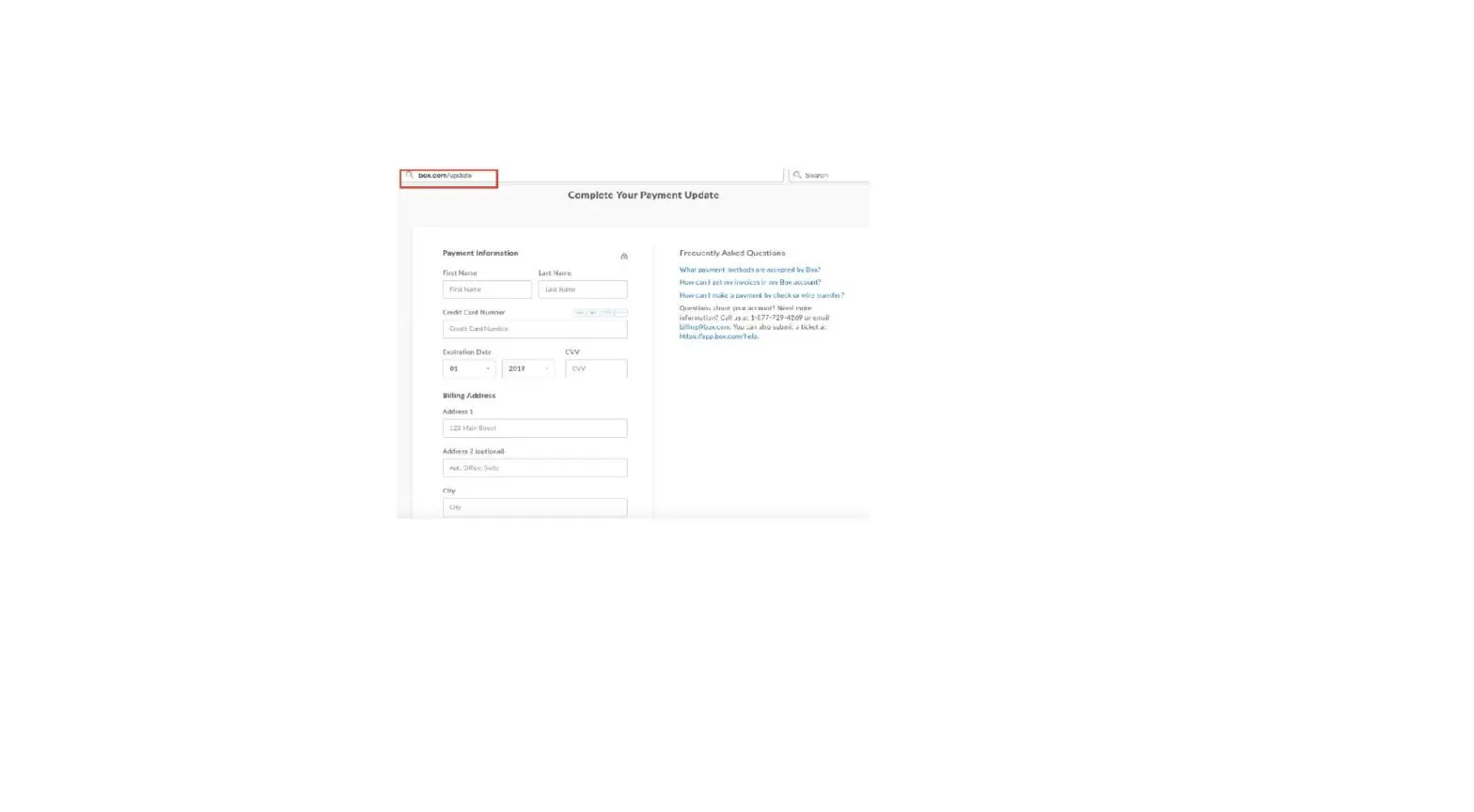 Updating Credit Card Information