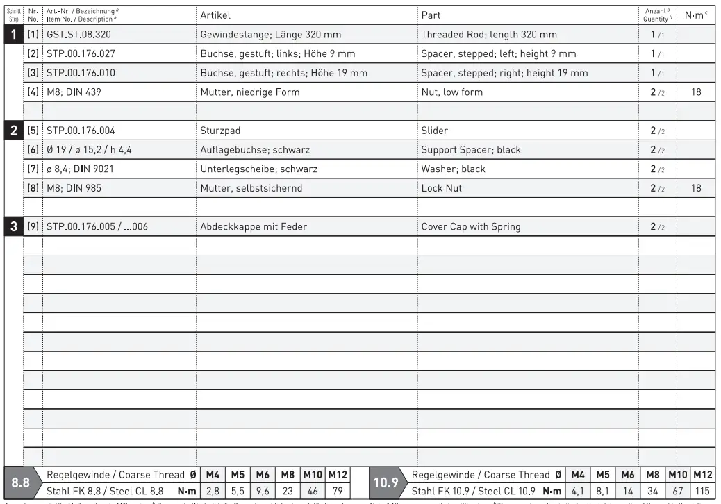 SW-MOTECH STP.07.176.11001 Slider Set for Front Axle fig 1
