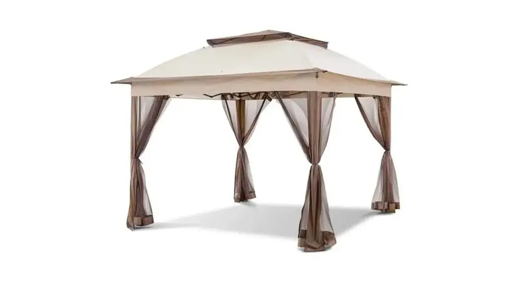 Homedepot St711b-115 Beige Outdoor Pop Up Canopy With Sidewalls Plus Carry Bag User Manual