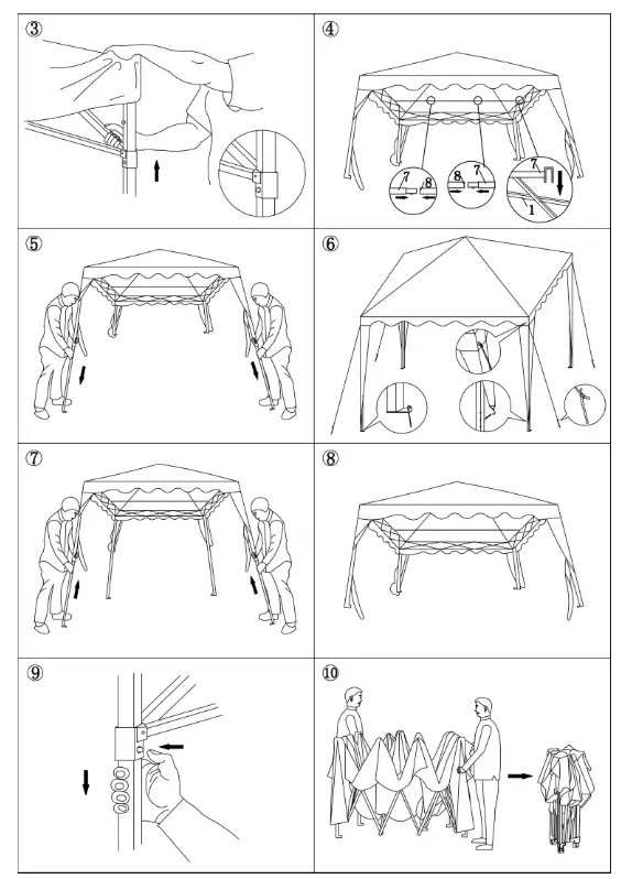 HOMEDEPOT ST711B 115 Beige Outdoor Pop Up Canopy with Sidewalls Plus Carry Bag - fig 1