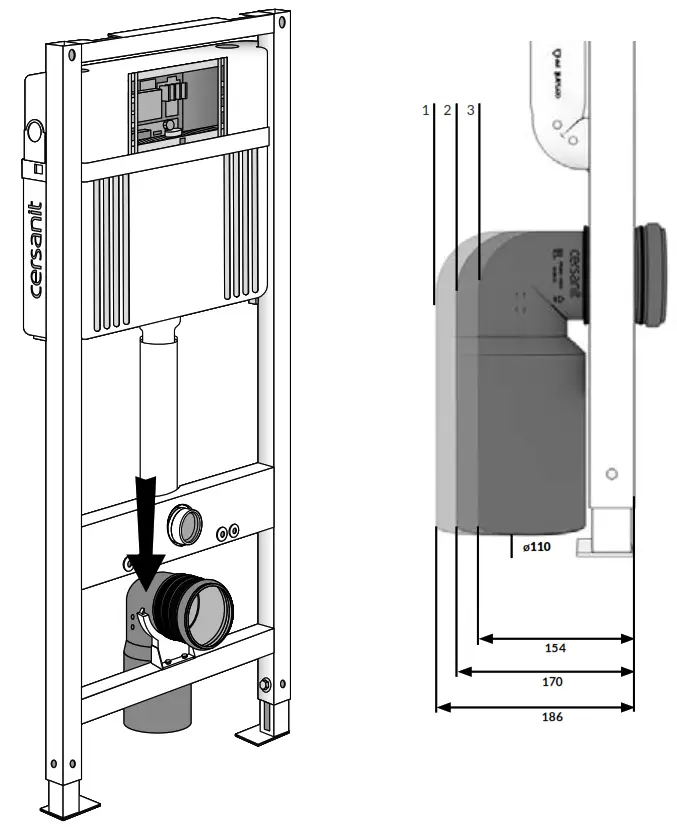 cersanit Aqua Prime P50 Toilet Bowl - fig2