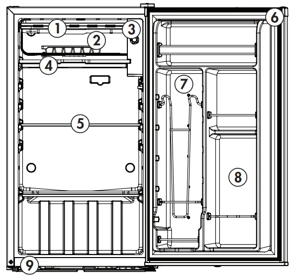 Danby DBCR031SB31 Compact Refrigerator fig 1