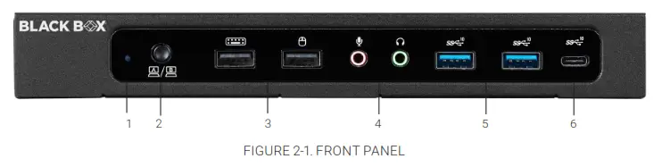 BLACK BOX USBC2000-4KDUAL USB-C Docking Station - 4K, Dual - FRONT PANEL
