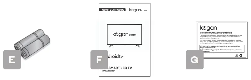 kogan KALED32RH9220STB RH922 Android 32 Smart LED TV - COMPONENTS 5