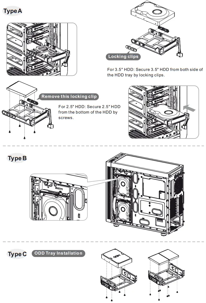 thermaltake Suppressor F51 Window E ATX Mid Tower Chassis - HDD Installation