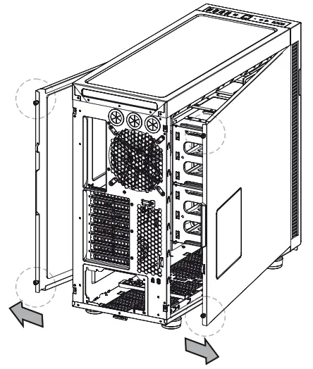 thermaltake Suppressor F51 Window E ATX Mid Tower Chassis - Side Panels Disassembly