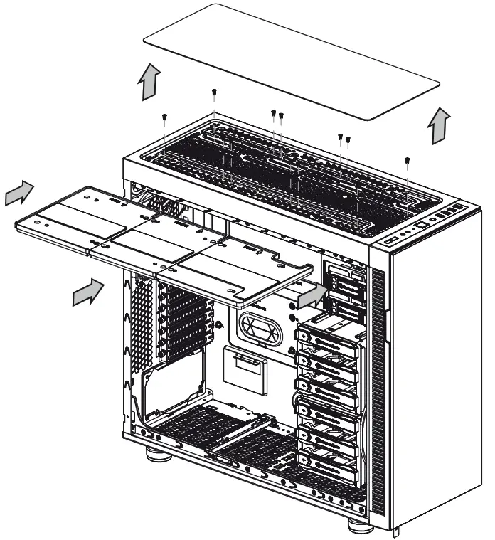 thermaltake Suppressor F51 Window E ATX Mid Tower Chassis - Top panel
