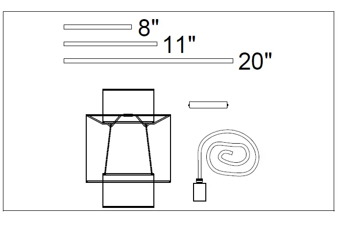 Dainolite-PYA-141P-Priya-Black-Modern-Contemporary-Drum-Pendant-Light-Instruction-FIG-1