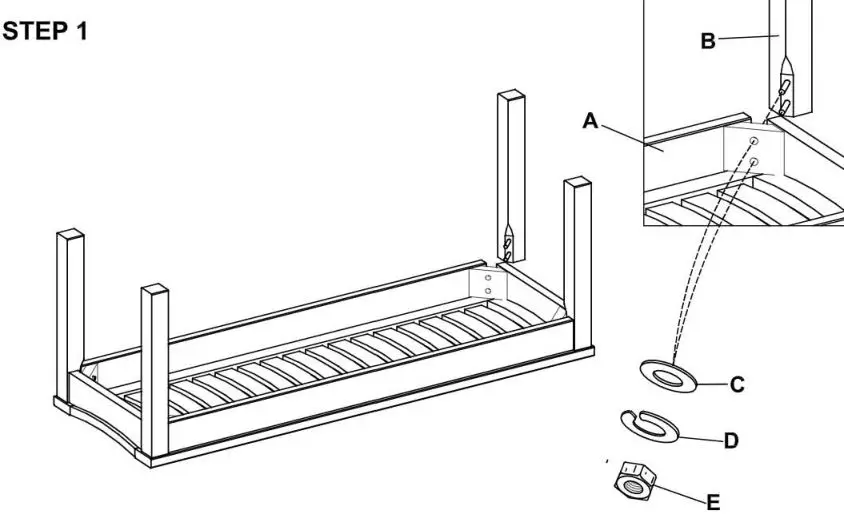 6Pc Teak Dining Set IT-610610T - Bench Installation Step 1