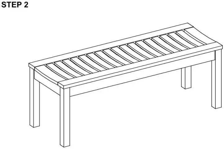 6Pc Teak Dining Set IT-610610T - Bench Installation Step 2