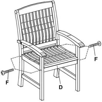 6Pc Teak Dining Set IT-610610T - Chair Installation Step 3