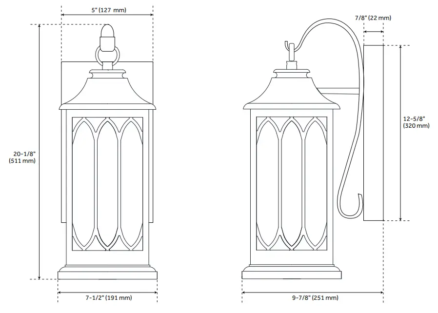 PARK HARBOR 440671 20 Inch Stonehouse 2 Light Outdoor Entrance Wall Sconce Light - parts