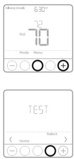 Honeywell Home TH6100AF2004 T6 Pro Hydronic Programmable Thermostat Installation Guide - Installer system test