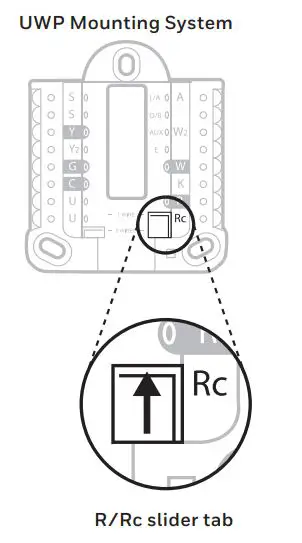 Honeywell Home TH6100AF2004 T6 Pro Hydronic Programmable Thermostat Installation Guide - Setting Slider Tabs