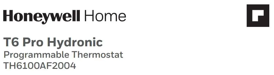 Honeywell Home TH6100AF2004 T6 Pro Hydronic Programmable Thermostat Installation Guide