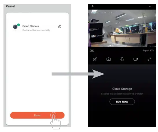 TIMEGUARD WFIC Wi-Fi Smart Camera -- done button