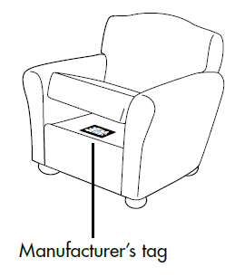 Manufacturer’s tag
