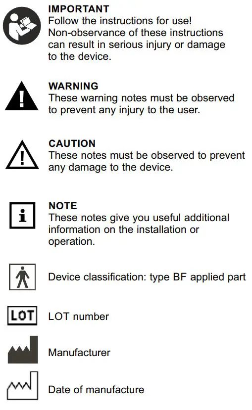 medisana BU 535 Voice Blood Pressure Monitor Instruction Manual - Explanation of symbols