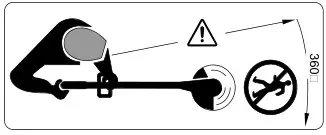 BOCH ART 23 Accutrim battery 230mm - Beware of thrown or flying objects to bystanders
