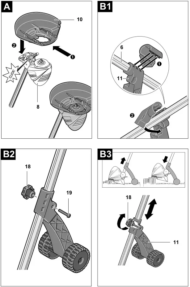 BOCH ART 23 Accutrim battery 230mm - Fig. A-B1-B2-B3