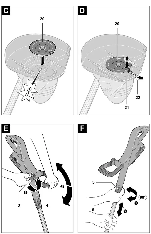 BOCH ART 23 Accutrim battery 230mm - Fig. C-D-E-F