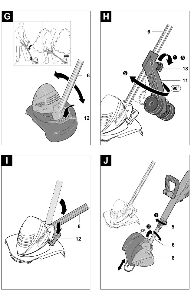BOCH ART 23 Accutrim battery 230mm - Fig. G-H-I-J