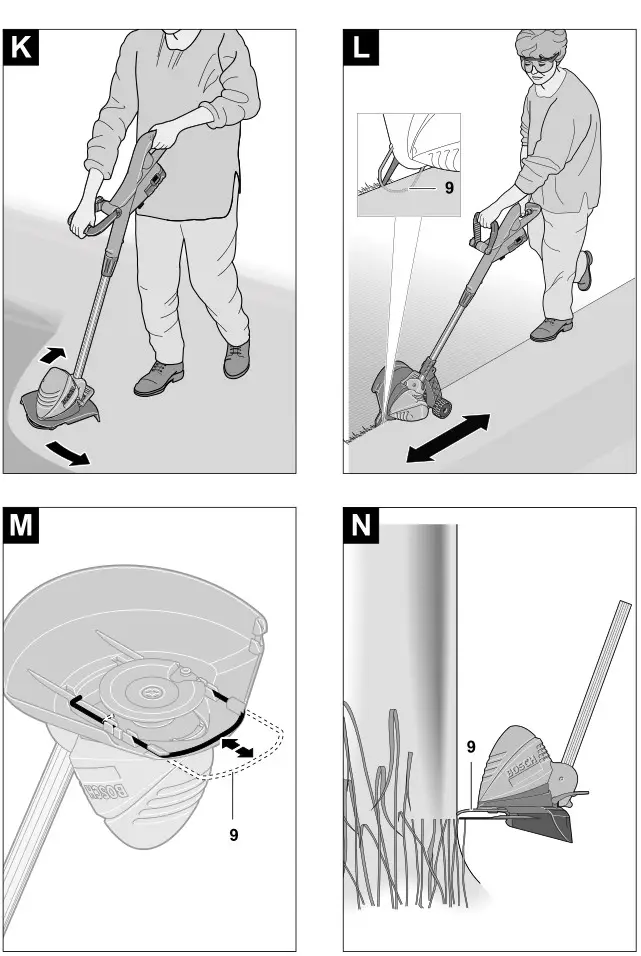 BOCH ART 23 Accutrim battery 230mm - Fig. K-L-M-N