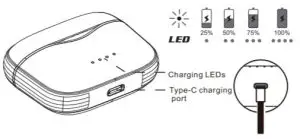 Shenzhen Muqi Electronic Acoustics MQ 01B ANC TWS Bluetooth Earbuds - Charging