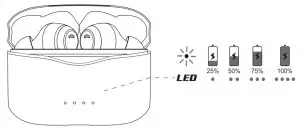 Shenzhen Muqi Electronic Acoustics MQ 01B ANC TWS Bluetooth Earbuds - Earbud Charge Status
