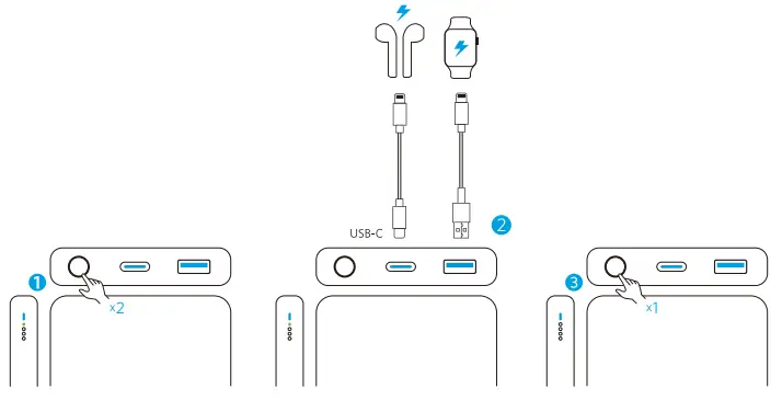 ANKER A1617 PowerCore III 10K Wireless Portable Charger - Earphones