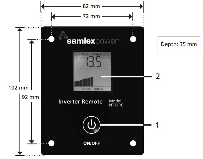samlex NTX-RC Inverter Remote Control - Fig. 2.1