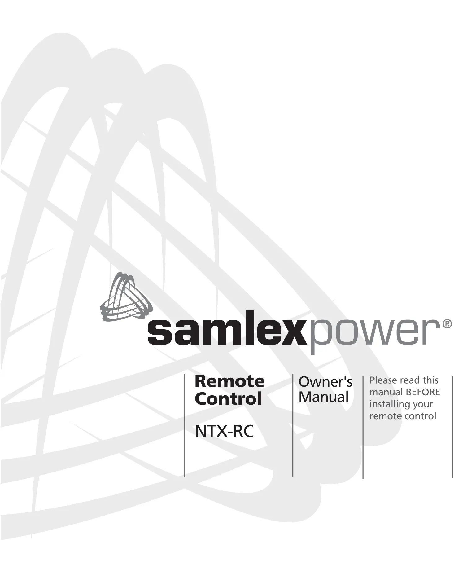 samlex NTX-RC Inverter Remote Control Owner's Manual