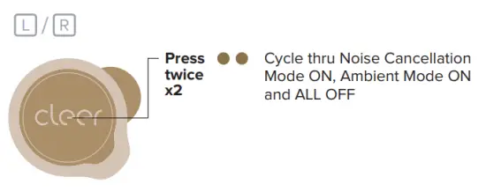 cleer ALLY PLUS II True Wireless Noise Canceling Headphone - Volume control17