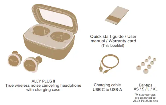 cleer ALLY PLUS II True Wireless Noise Canceling Headphone - pakage