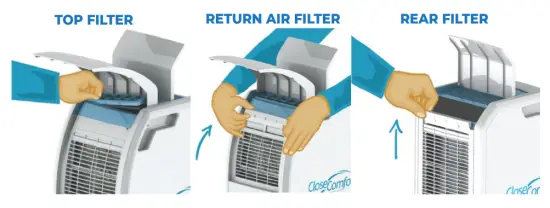 Close Comfort COOL FOCUS Personal Air Conditioner - FILTER MAINTENANCE