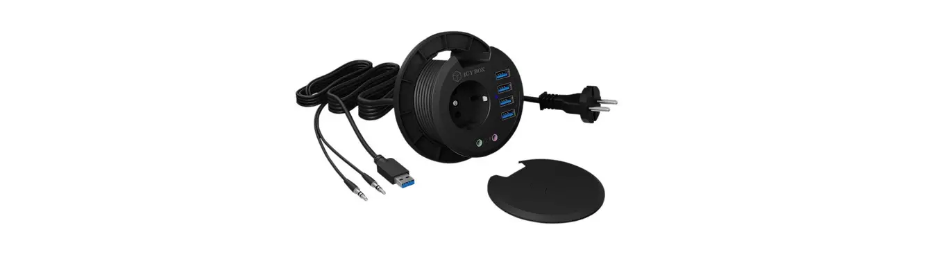 Icy Box Ib-hub1430-cr Usb 3.0 Multiport In-desk Hub User Manual