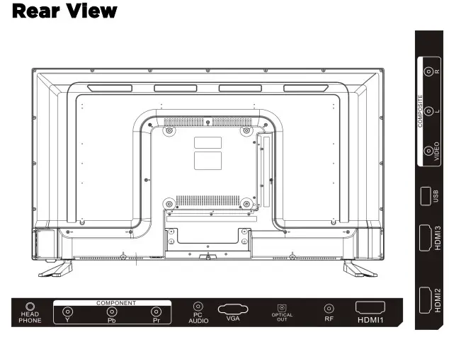 kogan LED TV rear view