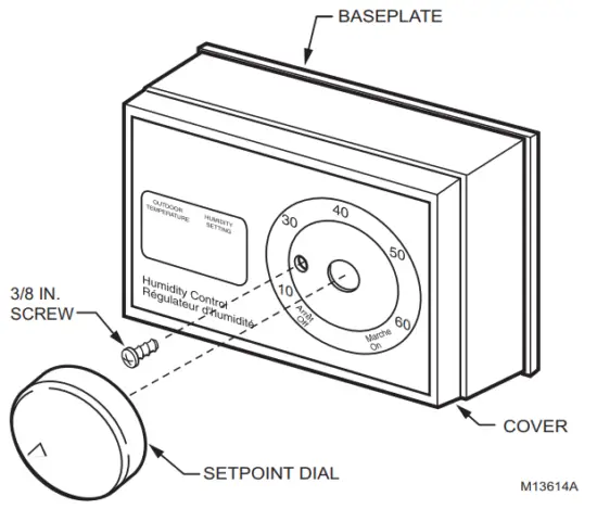Honeywell HE120 By pass Drum Humidifier - Humidistat Cover