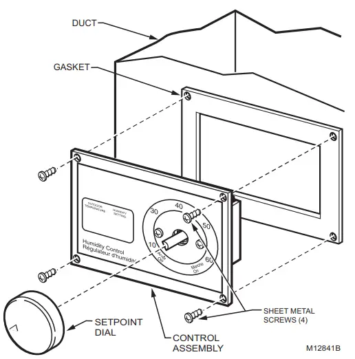 Honeywell HE120 By pass Drum Humidifier - Humidistat to Duct