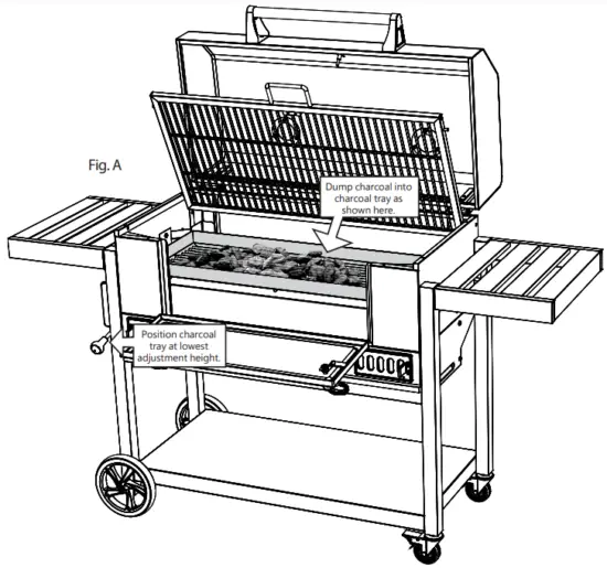 TO COOK USING CHARCOAL AND DIRECT HEAT
