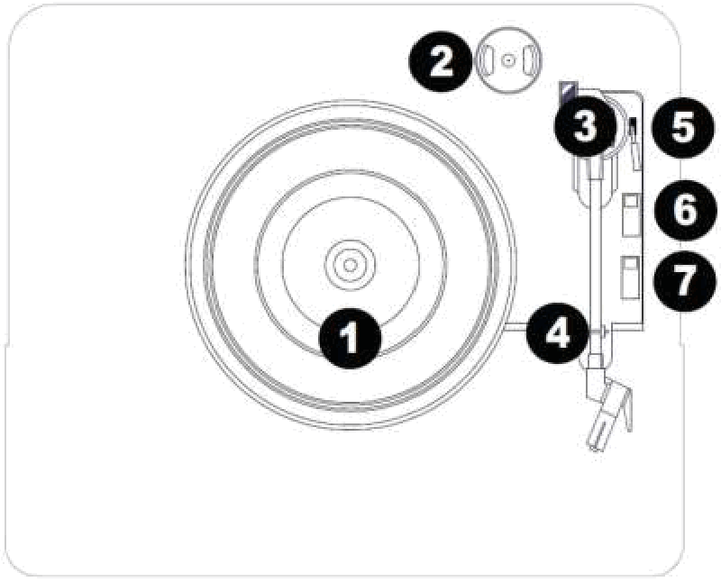 Classic Phono TT 41 Turntable with Radio - Controls