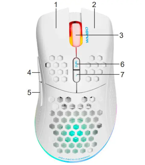 DELTACO GAMING WM80 Wireless RGB Gaming Mouse Ultralight - figure 1