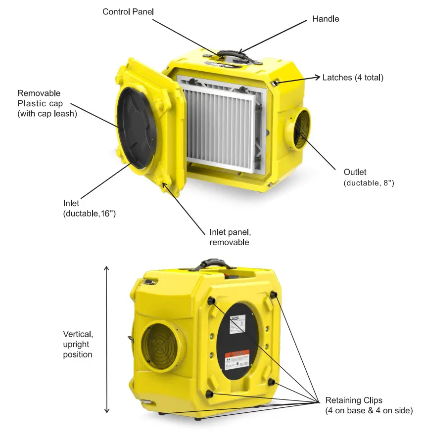 ALORAIR CleanShield HEPA 550 Heavy Duty Commercial Air Scrubber HEPA Filter System - KEY FEATURES