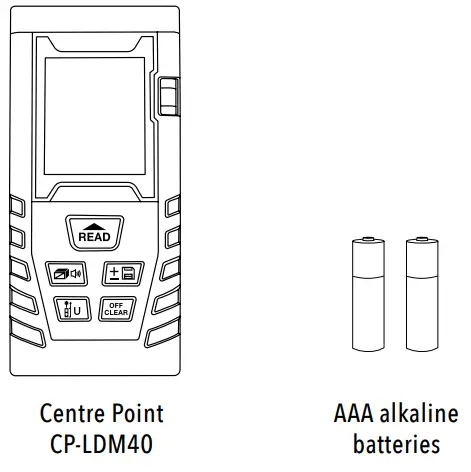 CENTRE POINT CP LDM40 Laser Distance Measurer - Item Checklist