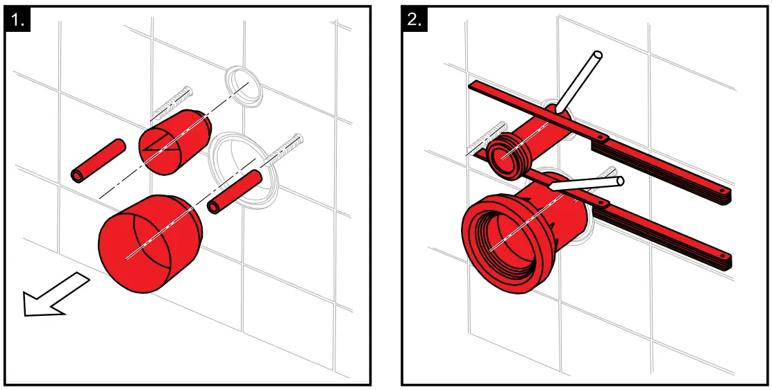 Suspended WC connection
