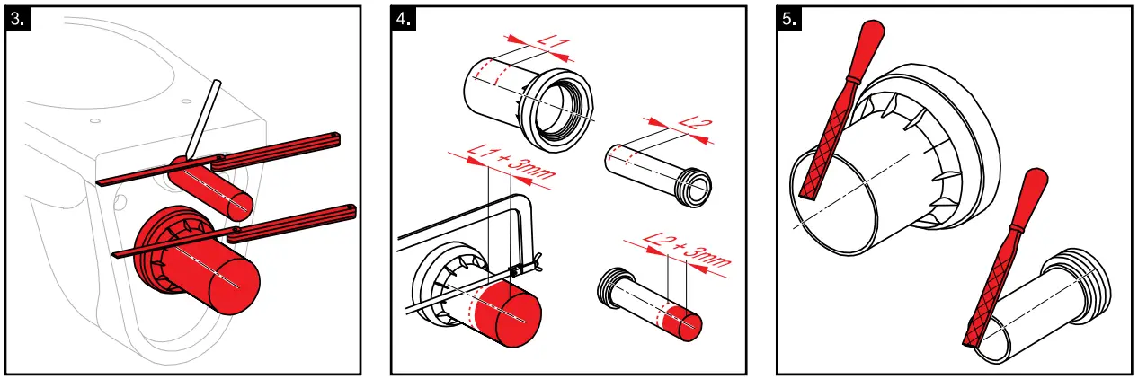 Suspended WC connection