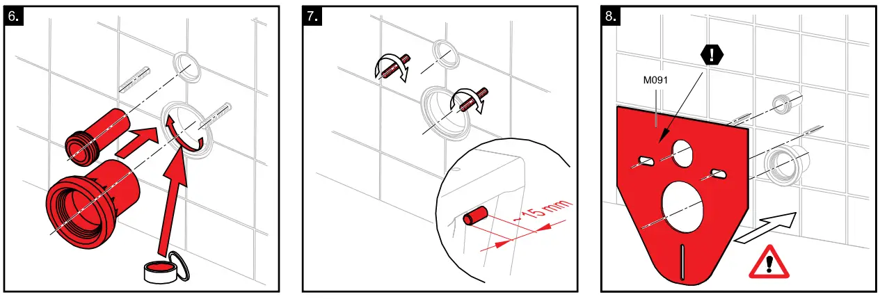 Suspended WC connection
